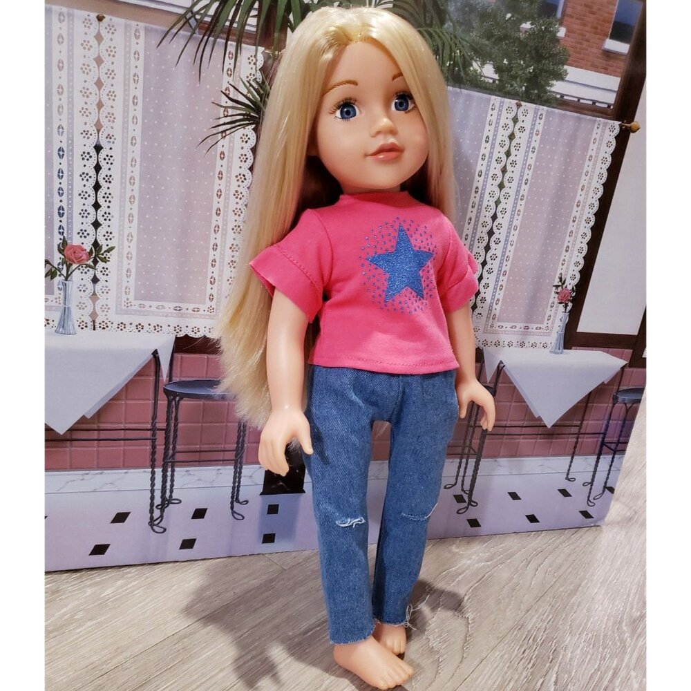 DesignAFriend Brand Lucie Doll Blonde Hair Blue Eyes Thick Silky Hair